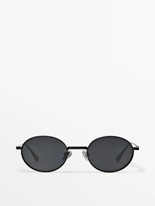 Zdjęcie produktu Metalowe Okulary Przeciwsłoneczne - Czarny - Massimo Dutti - Female