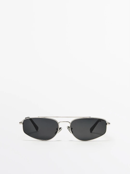 Zdjęcie produktu Metalowe Okulary Przeciwsłoneczne - Srebrny - - Massimo Dutti - Female