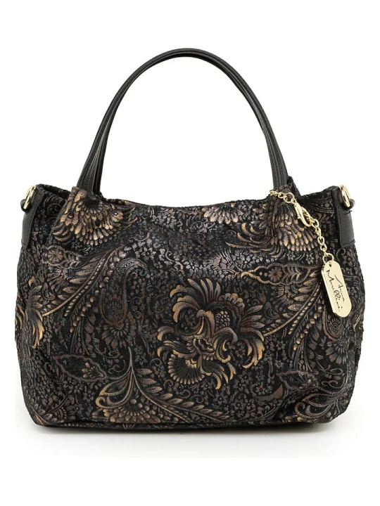 Zdjęcie produktu Mia Tomazzi Skórzana torebka "Benedettini" w kolorze czarnym - 24 x 21 x 13 cm rozmiar: onesize