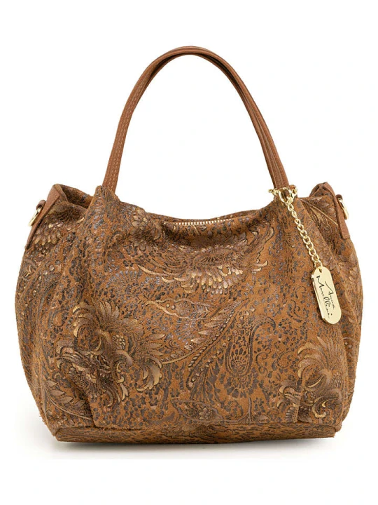 Zdjęcie produktu Mia Tomazzi Skórzana torebka "Benedettini" w kolorze jasnobrązowym - 24 x 21 x 13 cm rozmiar: onesize