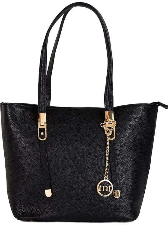 Zdjęcie produktu Mia Tomazzi Skórzana torebka "Cesena" w kolorze czarnym - 27 x 39 x 13 cm rozmiar: onesize