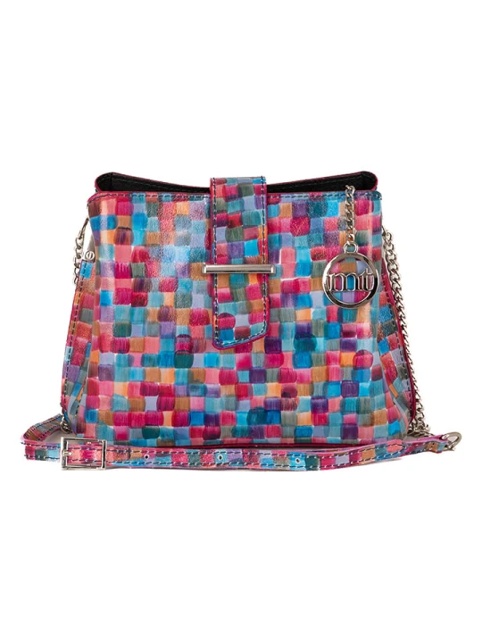 Zdjęcie produktu Mia Tomazzi Skórzana torebka "Cipria" ze wzorem - 21 x 17 x 10 cm rozmiar: onesize