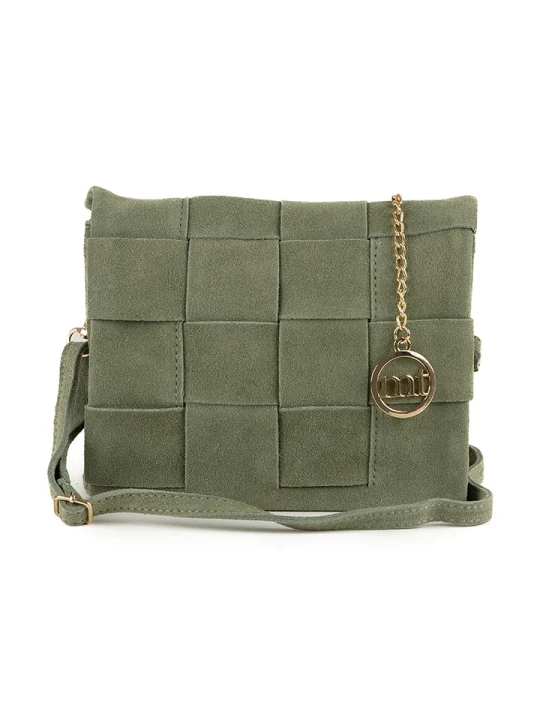 Zdjęcie produktu Mia Tomazzi Skórzana torebka "Empoli" w kolorze khaki - 23 x 17 x 5 cm rozmiar: onesize