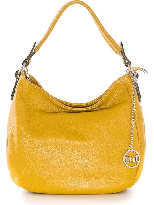 Zdjęcie produktu Mia Tomazzi Skórzana torebka "Molise" w kolorze musztardowym - 30 x 20 x 8 cm rozmiar: onesize