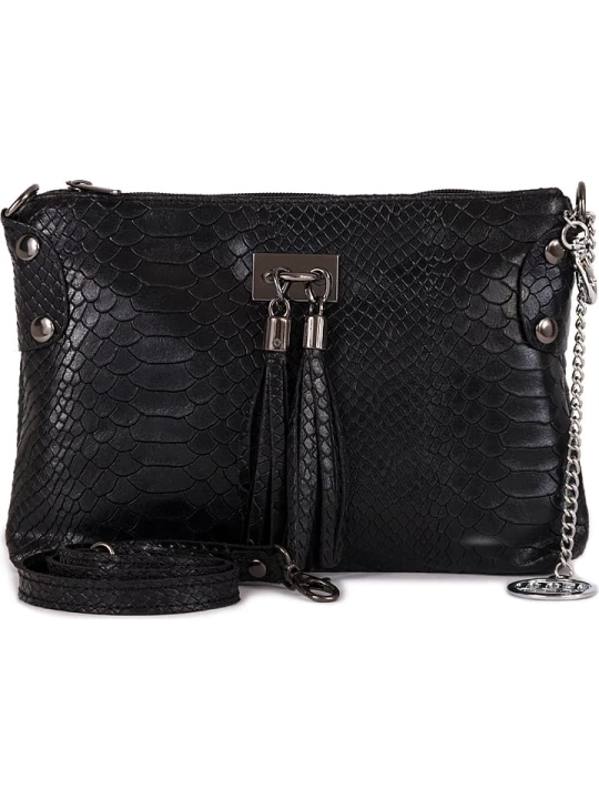Zdjęcie produktu Mia Tomazzi Skórzana torebka "Navigli" w kolorze czarnym - 22 x 15 x 4 cm rozmiar: onesize