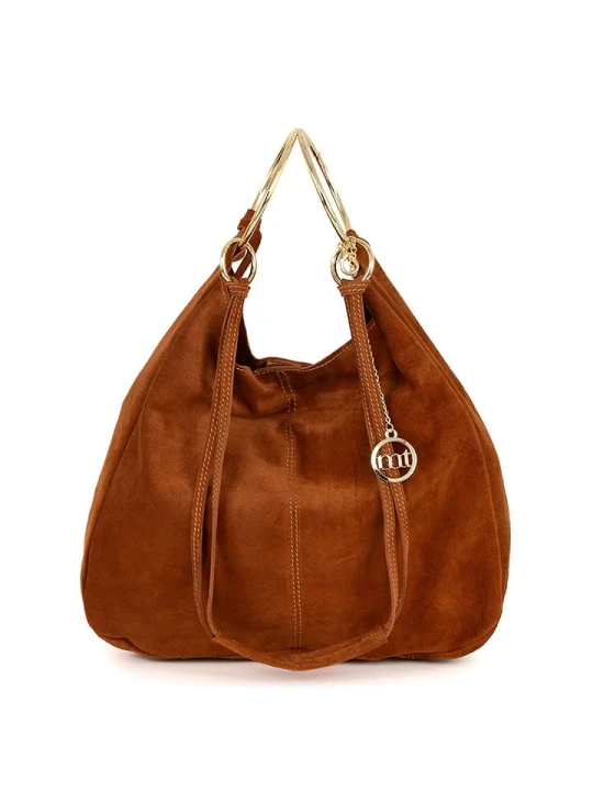 Zdjęcie produktu Mia Tomazzi Skórzana torebka "Tarabella" w kolorze jasnobrązowym - 34 x 30 x 11 cm rozmiar: onesize