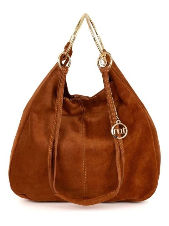 Zdjęcie produktu Mia Tomazzi Skórzana torebka "Tarabella" w kolorze jasnobrązowym - 34 x 30 x 11 cm rozmiar: onesize