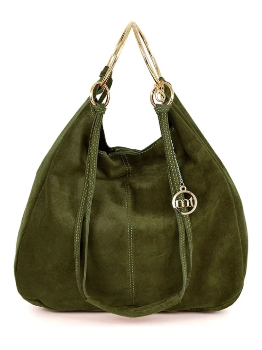 Zdjęcie produktu Mia Tomazzi Skórzana torebka "Tarabella" w kolorze zielonym - 34 x 30 x 11 cm rozmiar: onesize