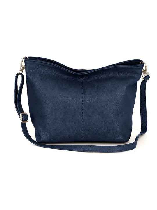 Zdjęcie produktu Mia Tomazzi Skórzana torebka "Trapani" w kolorze granatowym - 33 x 25 x 14 cm rozmiar: onesize
