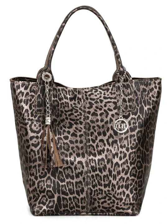 Zdjęcie produktu Mia Tomazzi Skórzany shopper bag "Barozzi" w kolorze szarobrązowym - 31 x 36 x 20 cm rozmiar: onesize