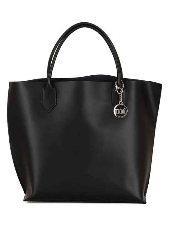 Zdjęcie produktu Mia Tomazzi Skórzany shopper bag "Cevedale" w kolorze czarnym - 44 x 32 x 13 cm rozmiar: onesize