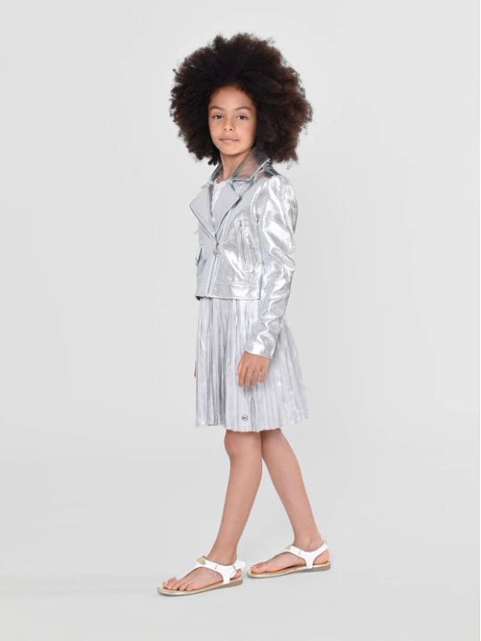Zdjęcie produktu MICHAEL KORS KIDS Kurtka z imitacji skóry R16123 S Srebrny Regular Fit