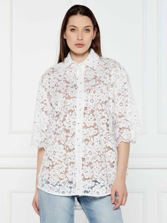 Zdjęcie produktu Michael Kors Koronkowa koszula | Loose fit biały