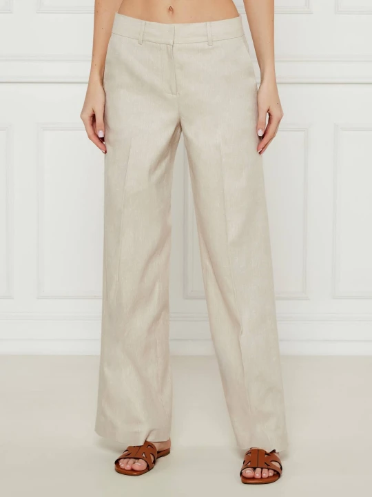 Zdjęcie produktu Michael Kors Lniane spodnie | flare fit beżowy