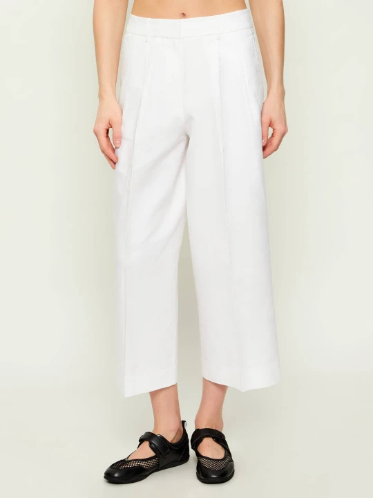 Zdjęcie produktu Michael Kors Lniane spodnie | Loose fit biały