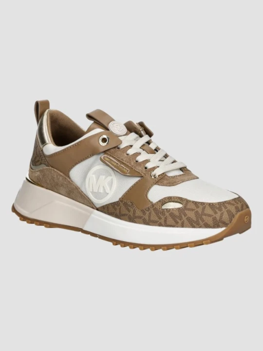 Zdjęcie produktu MICHAEL KORS Logowane sneakersy damskie Theo Trainer, Rozmiar 37 Brązowy