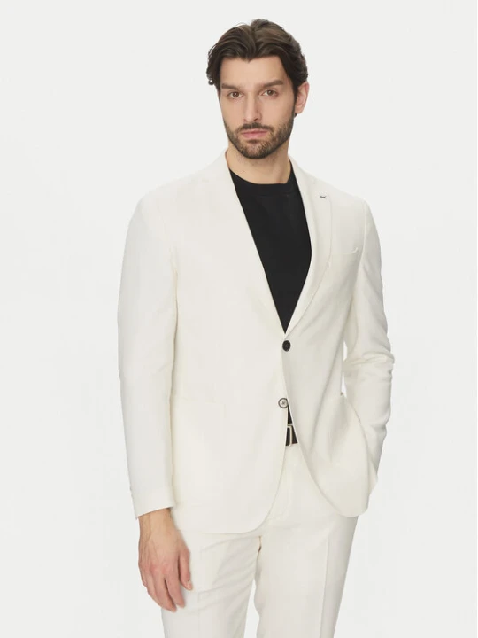 Zdjęcie produktu Michael Kors Marynarka MK0SB01067 Écru Regular Fit Kremowy