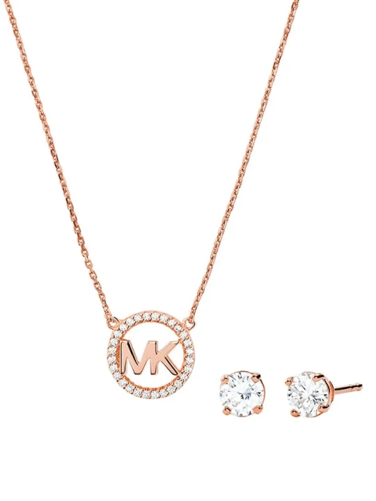 Zdjęcie produktu Michael Kors naszyjnik i kolczyki ze srebra pokrytego złotem