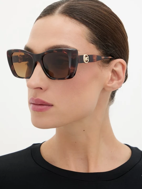 Zdjęcie produktu Michael Kors okulary przeciwsłoneczne kocie oczy damskie brązowy