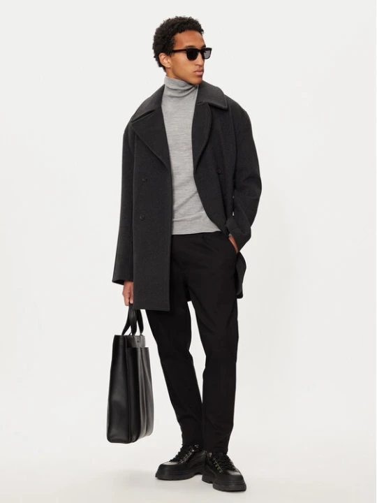 Zdjęcie produktu Michael Kors Płaszcz wełniany CF42083BQA Szary Oversize
