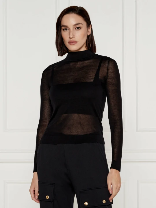 Zdjęcie produktu Michael Kors Półgolf | Slim Fit | z dodatkiem kaszmiru czarny