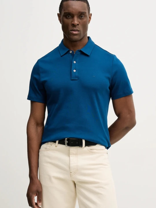 Zdjęcie produktu Michael Kors polo męskie bawełniane niebieski