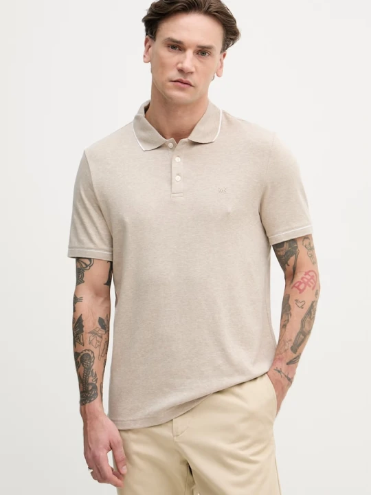 Zdjęcie produktu Michael Kors polo męskie bawełniane beżowy