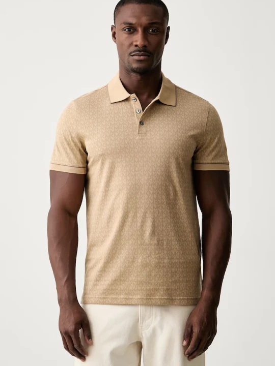 Zdjęcie produktu Michael Kors polo męskie z bawełną beżowy