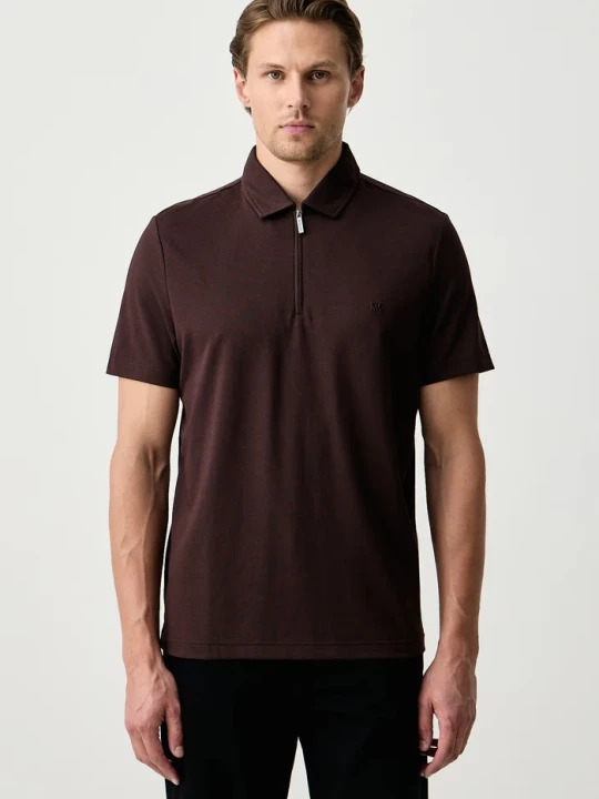 Zdjęcie produktu Michael Kors polo męskie z bawełną brązowy
