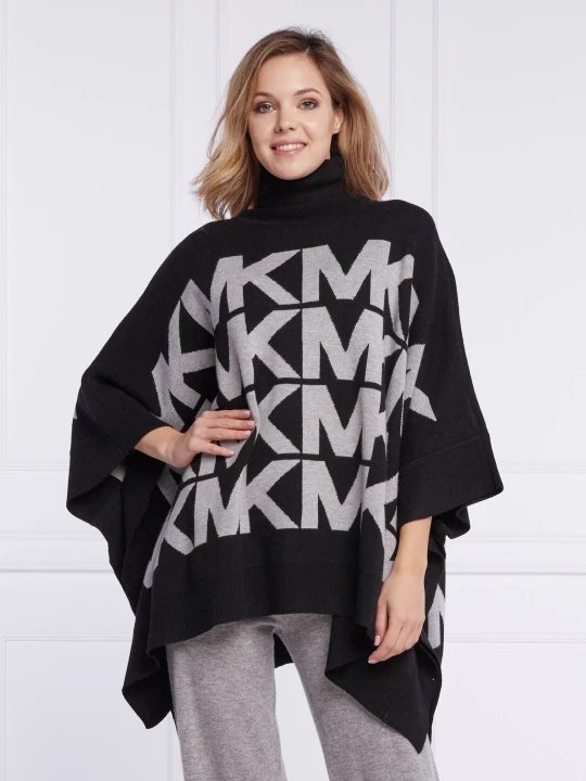 Zdjęcie produktu Michael Kors Ponczo | Oversize fit | z dodatkiem wełny i kaszmiru czarny