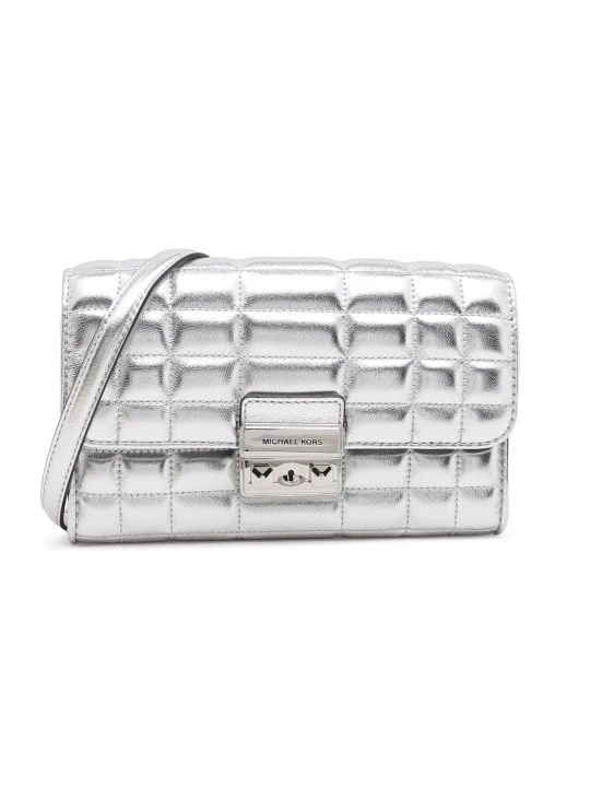 Zdjęcie produktu Michael Kors Skórzana kopertówka srebrny