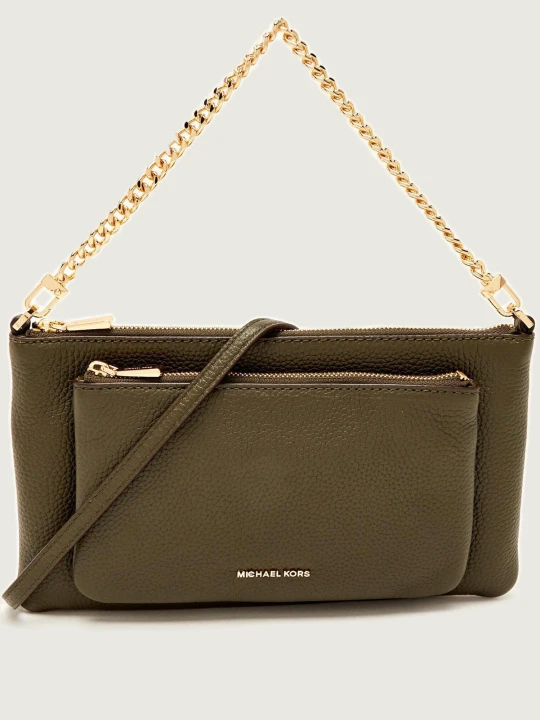 Zdjęcie produktu Michael Kors Skórzana kopertówka Jet Set zielony