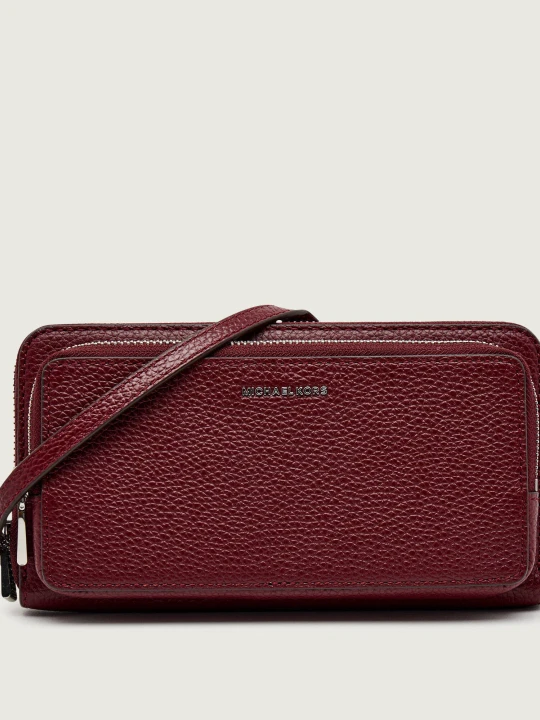 Zdjęcie produktu Michael Kors Skórzana kopertówka/portfel Jet Set Small bordowy