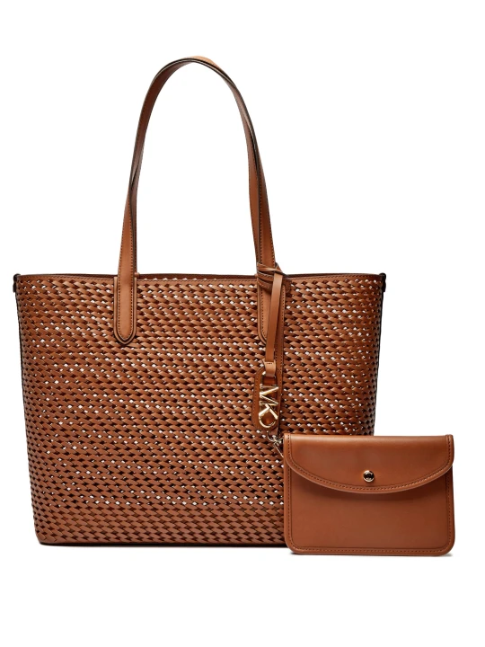 Zdjęcie produktu Michael Kors Skórzana shopperka + saszetka Eliza brązowy