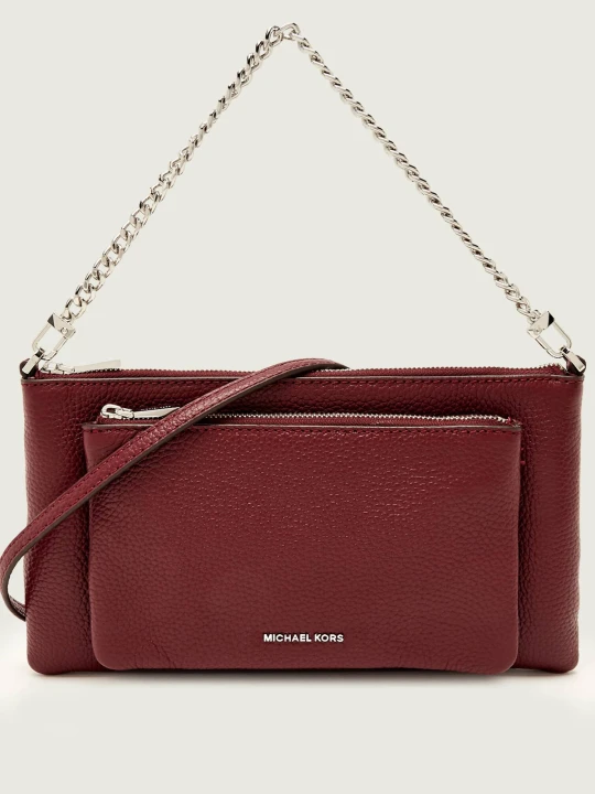 Zdjęcie produktu Michael Kors Skórzana torebka na ramię Jet Set bordowy