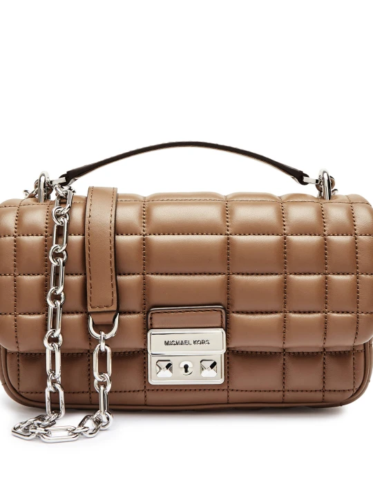 Zdjęcie produktu Michael Kors Skórzana torebka na ramię Tribecca brązowy