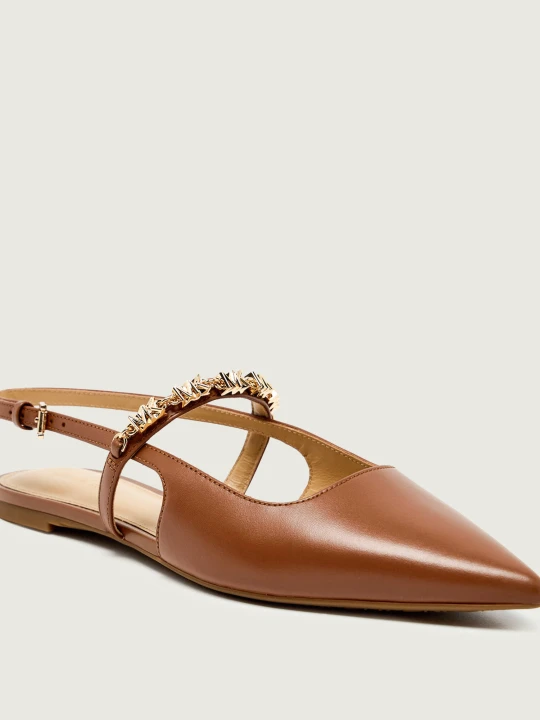 Zdjęcie produktu Michael Kors Skórzane baleriny Dina brązowy