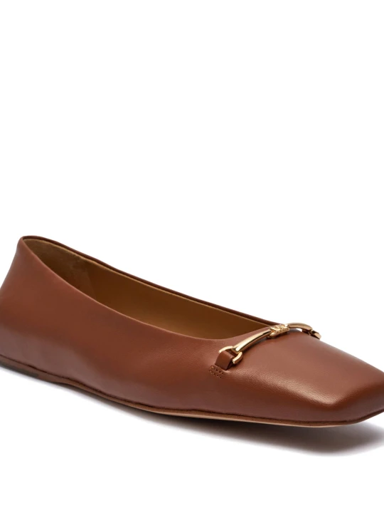 Zdjęcie produktu Michael Kors Skórzane baleriny Lena brązowy