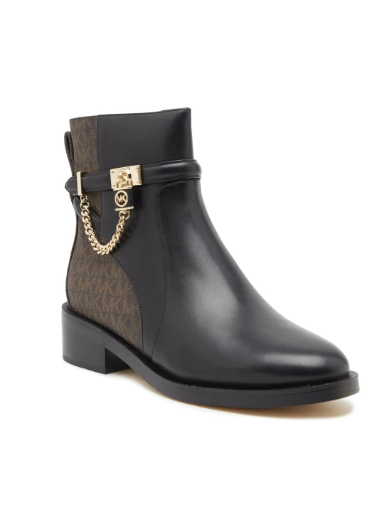 Zdjęcie produktu Michael Kors Skórzane botki Hamilton Flat czarny