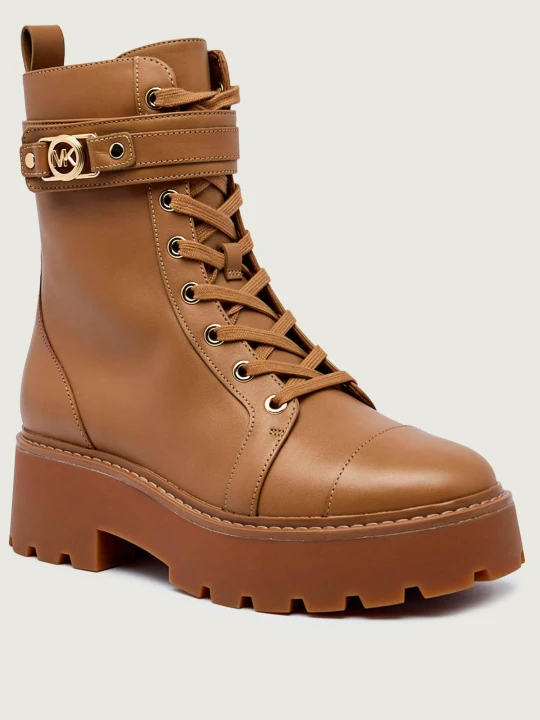 Zdjęcie produktu Michael Kors Skórzane botki na platformie MANDY beżowy