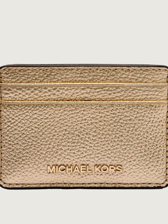 Zdjęcie produktu Michael Kors Skórzane etui na karty złoty