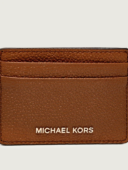 Zdjęcie produktu Michael Kors Skórzane etui na karty JET SET koniakowy
