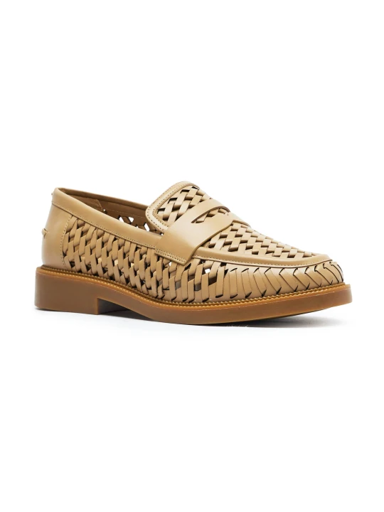 Zdjęcie produktu Michael Kors Skórzane loafersy Eden beżowy