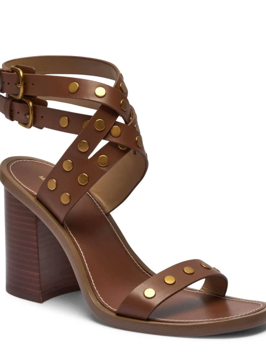 Zdjęcie produktu Michael Kors Skórzane sandały na słupku IRENE brązowy