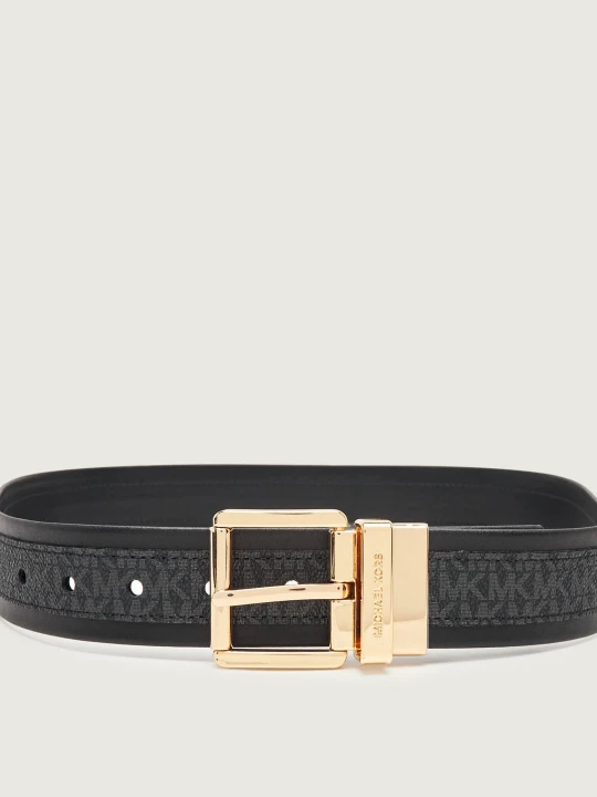 Zdjęcie produktu Michael Kors Skórzany dwustronny pasek czarny
