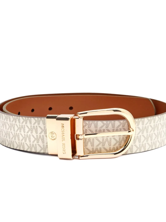 Zdjęcie produktu Michael Kors Skórzany dwustronny pasek ecru