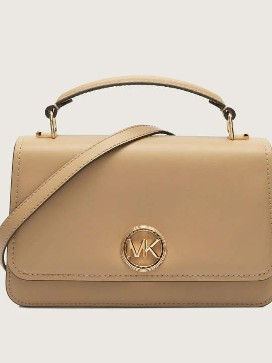 Zdjęcie produktu Michael Kors Skórzany kuferek Delancey beżowy
