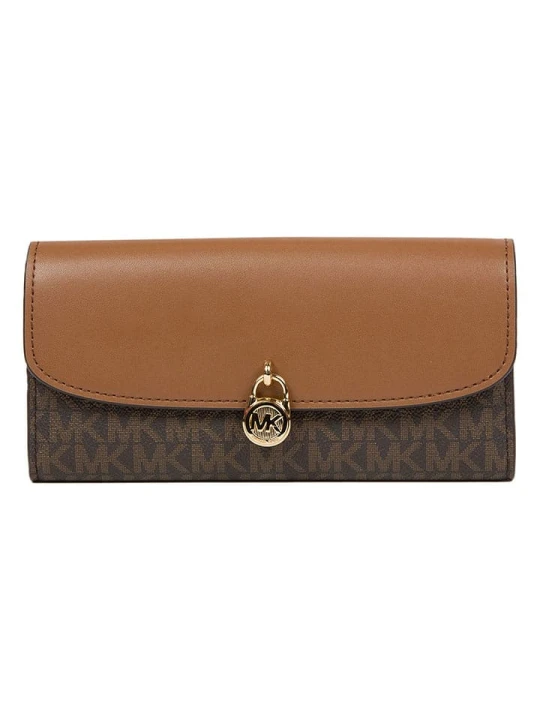 Zdjęcie produktu Michael Kors Skórzany portfel w kolorze ciemnobrązowo-karmelowym - 19 x 10 x 3 cm rozmiar: onesize