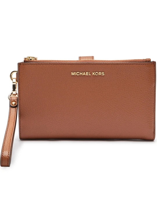 Zdjęcie produktu Michael Kors Skórzany portfel Wristlets brązowy