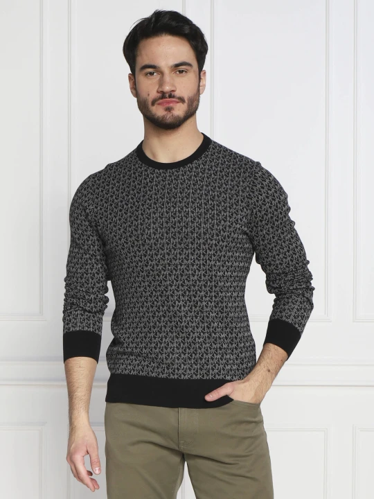 Zdjęcie produktu Michael Kors Sweter MICRO SIGNATURE | Slim Fit szary